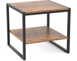 Moderne vierkante bijzettafel met opbergplank - 20 inch houten afwerking