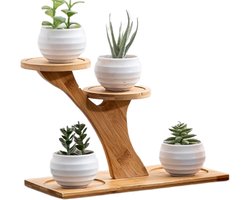 Moderne Vintage Houten Plantenstandaard Voor Binnen Met Meerdere Planken Opbergmeubel Voor Woonkamer Slaapkamer Studiekamer Balkon Of Kantoor Geschikt Voor Bloempotten En Kamerplanten