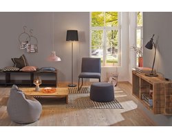 Moderne vloerlamp met stoffen kap en koperaccenten - Geschikt voor E27 lampen, max. 20W