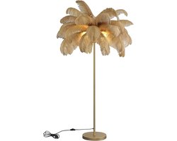 Moderne Vloerlamp met Struisvogelveren Lampenkap voor Woonkamerverlichting