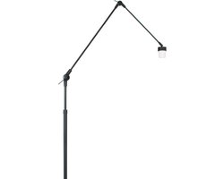 Moderne vloerlamp Prestige chic | 1-lichts | draaibaar, kantelbaar en uitschuifbaar tot 250 cm | mat zwart | E27 | 35x100 cm | woonkamer / kantoor