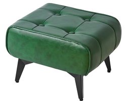 Moderne Voetkruk met Metalen Poten - Kunstleren Ottomaanse Poef Tafel voor Slaapkamer en Woonkamer