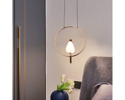 Moderne Vogel Hanglamp Ø30cm Goud/Zwart – 7W LED – 3 Lichtstanden – Dimbaar – Verstelbare Hoogte – Plafondlamp voor Woonkamer & Slaapkamer