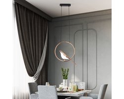 Moderne Vogel Hanglamp - Ø30cm - Goud/Zwart - LED - Dimbaar - Verstelbare Hoogte