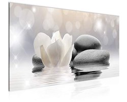 Moderne Wanddecoratie Bloementulpen – Fleece Niet-geweven Canvas Schilderij voor Huiskamer en Spa – Grijs