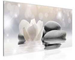 Moderne Wanddecoratie Bloementulpen – Fleece Niet-geweven Canvas Schilderij voor Huiskamer en Spa – Grijs