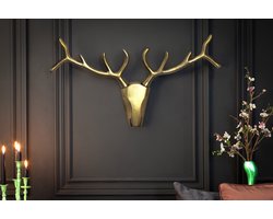 Moderne wanddecoratie VEADO 100cm gouden hertengewei - 45171