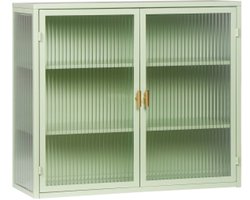 Moderne wandkast met twee deuren en drie lagen opbergruimte (70 cm) voor entree, woonkamer, badkamer en eetkamer (groen)