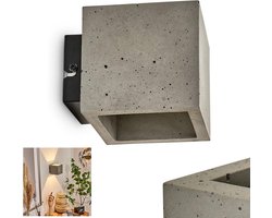 Moderne Wandlamp Beton en Metaal Zwart/Grijs - Up & Down Lichteffect