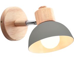 Moderne wandlamp E27 voor slaapkamer en woonkamer, verstelbaar design in hout en ijzer