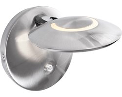 Moderne wandlamp LED met dimmer | 1 lichts | grijs / staal / zilver | kunststof / metaal | Ø 12 cm | modern / industrieel design