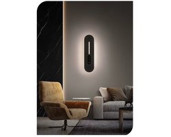 Moderne Wandlamp - Led Wandlamp - Minimalistisch - Warm Wit Licht - Dimbaar - 8 x 30 cm - LED - Zwart - Woonkamerverlichting - Slaapkamerverlichting - Muurverlichting