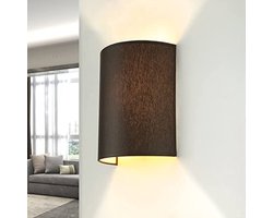 Moderne wandlamp met bruine stoffen kap voor woonkamer en slaapkamer