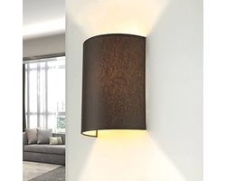 Moderne wandlamp met bruine stoffen kap voor woonkamer en slaapkamer