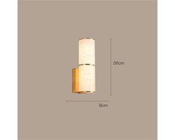 Moderne Wandlamp - Nachtkastje Trap Lamp - Sfeervolle Verlichting - Luxe Marmeren Afwerking - 26cm Hoog