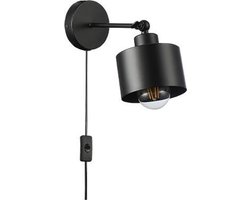 Moderne Wandlamp | Verstelbaar | LED 1 x E27 | Zwart