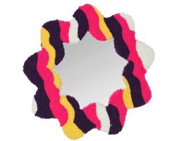 Moderne wandspiegel 29,5 cm met flanellen frame voor slaapkamer en kaptafel