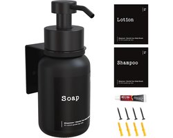 Moderne Wandzeepdispenser van Glas, 250 ml - Boor- en Schroefloze Installatie voor Badkamer, Keuken en Douche