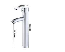 Moderne wastafelmengkraan voor de badkamer, chroom, hoge wastafelmengkraan voor het toilet