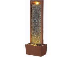 Moderne Waterval Fontein - Buiten Decoratie - Tuin Verfraaien - Geïntegreerde LED Verlichting - 98 cm Hoog - Roodsteen