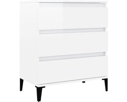 Moderne Wit Hoogglans Sideboard 60x35x70 cm - Kast voor Opslag en Decoratie