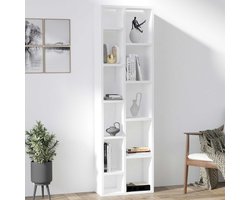 Moderne witte boekenplank met meerdere planken - Emob - Woonkamerkasten - Wit - MDF - Woonkamerkasten - Op voorraad