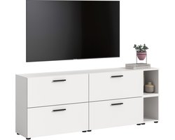 Moderne Woonkast in Wit - Ruime Opbergcombinatie voor Woonkamer en Appartement - 176cm