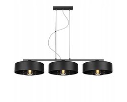 Moderne Zwarte Hanglamp Loft E27 3-Lichts Boven Eettafel