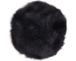 Moderne zwarte ''Lambskin'' stoelkleed - L35xB35xH5 cm