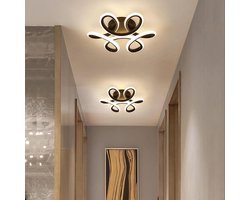 Moderne Zwarte LED Plafondlamp 30W - 10In - Spiraal Gebogen Ringen - Hal Foyer Woonkamer Slaapkamer Keuken Magazijn Garage Kinderkamer
