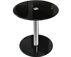 Moderne Zwarte Ronde Glazen Salontafel 45 cm Hoog