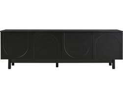 Moderne zwarte tv-kast – 175 x 38 x 56 cm, verstelbare planken, lichtgewicht lowboard tv-meubel in luxe stijl