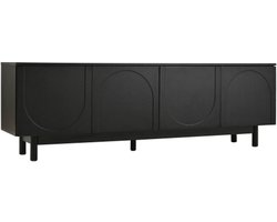 Moderne zwarte tv-kast – 175 x 38 x 56 cm, verstelbare planken, lichtgewicht lowboard tv-meubel in luxe stijl