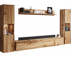 ModernHome Living - Woonwandset - Mat afwerking - LED-optie - Dąb Wotan