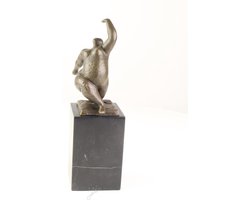 Modernistisch sculptuur Naakte dame - Bronzen beeldje - Dikke dames - 28,1 cm hoog