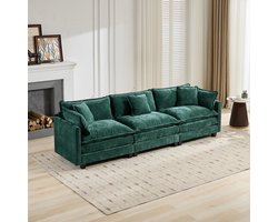 MODFU - 3-Zits Modulaire Bank - Ergonomisch En Verplaatsbaar - Modern - Voor Woonkamer Of Slaapkamer - Chenille - Groen