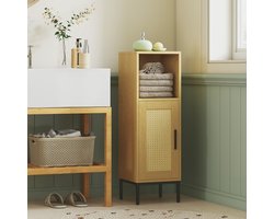 MODFU - Badkamerkast - Verstelbare Plank - Boho - Badkamer - Hout - Naturel