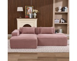 MODFU - Bank - Compact Ontwerp - Eenvoudige Moderne Stijl - Polyester Bekleding - Babyroze - 235 Cm