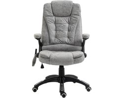 MODFU Bureaustoel - Massage- En Verwarmingsfunctie - Ergonomisch - Verstelbaar - Voor Kantoor - Polyester - Grijs - 68 X 72 X 110-120 Cm