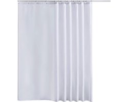 MODFU Douchegordijn – 200x240 cm – Waterafstotend & snel drogend – Met ringen – Stijlvol wit badkamer gordijn – Wasbaar – Polyester – Wit