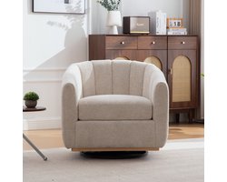 MODFU - Draaifauteuil - 360° Draaibaar - Modern - Voor Woonkamer - Chenille - Beige