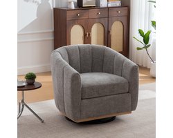 MODFU - Draaifauteuil - 360° Draaibaar - Modern - Voor Woonkamer - Chenille - Grijs