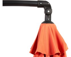 MODFU - Dubbelzijdige Rechthoekige Zweefparasol - Kantelbaar Met Slingersysteem - Stalen Frame - Oranje - 14,8 Ft