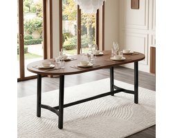 MODFU Eettafel - Afgeronde Hoeken - Modern - Walnoot - 180 X 80 X 75 Cm