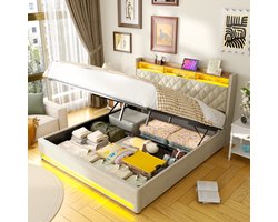 MODFU Luxe Polsterbed – Gestoffeerd bed met Holland fluweel – Hoog-elastisch schuim – Ergonomisch – Voor slaapkamer & hotel gevoel – 180x200 cm