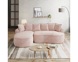MODFU - Modulair Bankstel - Frameloos En Uitklapbaar - Modern - Voor Woonkamer - Chenille - Roze