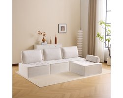 MODFU Modulaire Bank - Compact En Vrij Indeelbaar - Modern - Voor Kleine Ruimtes - Multiplex - Beige