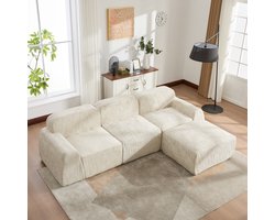 MODFU - Modulaire Bank - Framevrije Constructie - Onderhoudsvriendelijk - Voor Woonkamer - Chenille - Beige