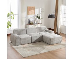 MODFU - Modulaire Bank - Zacht Ontwerp Zonder Hard Frame - Voor Woonkamer - Chenille - Grijs