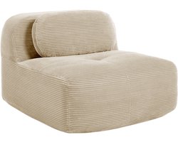 MODFU - Modulaire Hoekbank - Flexibele Opstelling - Effen Design - Woonkamer - Ribstof - Beige